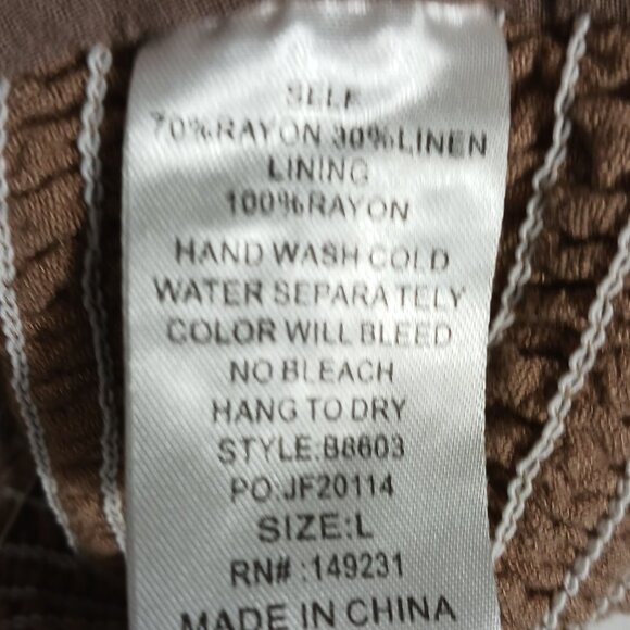 Kori, Women's Linen Blend Vest Button Down Front, Size Large, runs small Boho - Picture 13 of 15